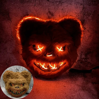 Máscara LED de conejo u oso para Halloween