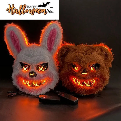 Máscara LED de conejo u oso para Halloween
